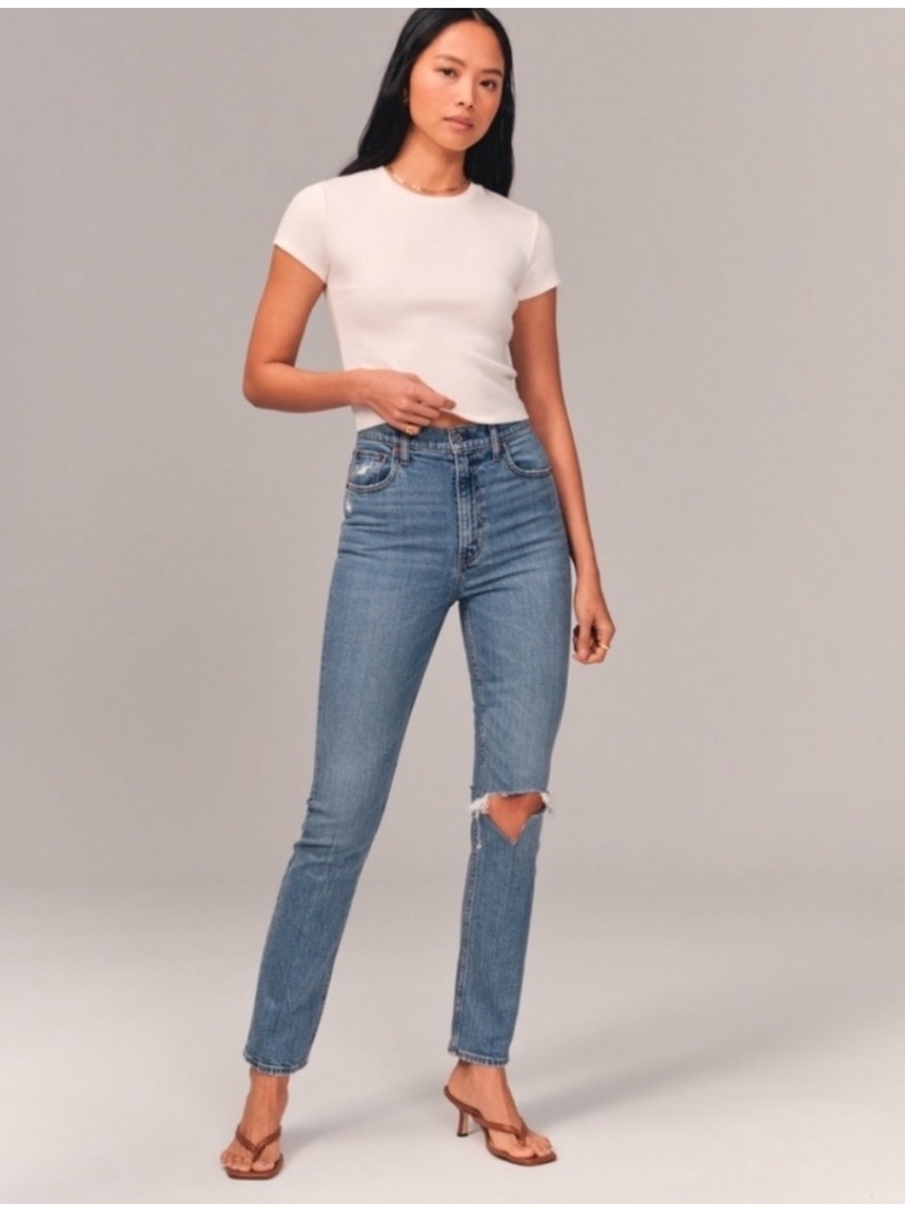 Abercrombie & Fitch Light Blue Straight Leg High-Rise Jeans